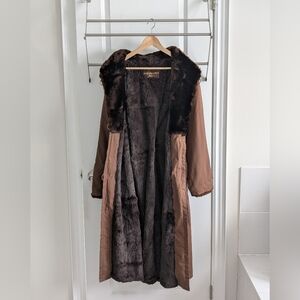 Vintage Yves Saint Laurent Fourrures Fur-Lined Trench Coat Size 6-8 Women